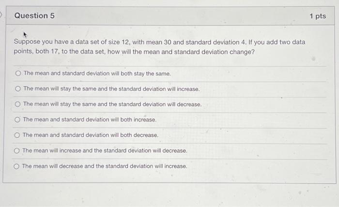 Solved Suppose you have a data set of size 12, with mean 30 | Chegg.com