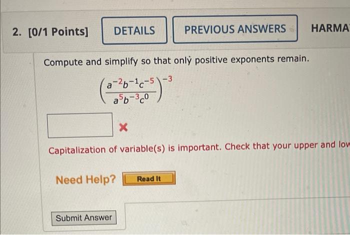 Solved Compute and simplify so that only positive exponents | Chegg.com