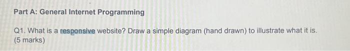 Solved Part A: General Internet Programming Q1. What is a | Chegg.com