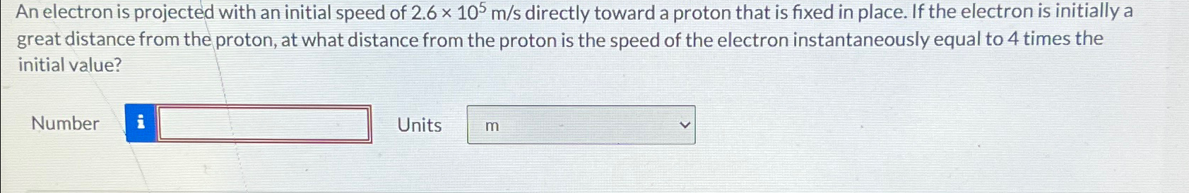 Solved An electron is projected with an initial speed of | Chegg.com