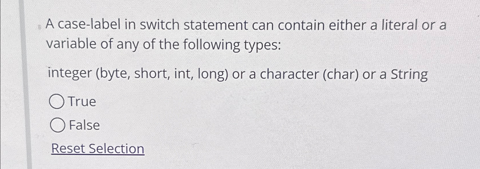 Solved A case-label in switch statement can contain either a | Chegg.com