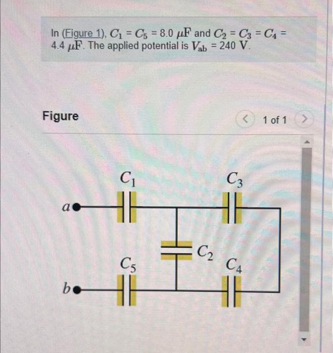 Solved In (Figure 1), C1=C5=8.0μF And C2=C3=C4= 4.4μF. The | Chegg.com