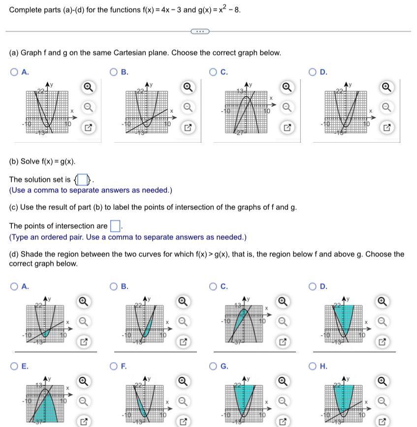 Solved Complete parts (a)-(d) ﻿for the functions f(x)=4x-3 | Chegg.com