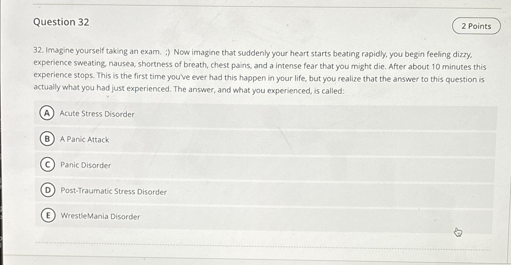Solved Question 3232. ﻿Imagine yourself taking an exam. 😉 | Chegg.com