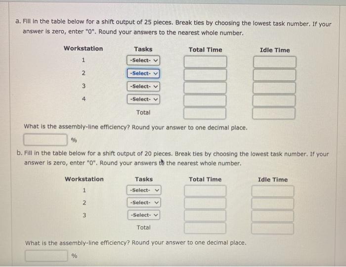 Solved Balance the assembly line shown below for (a) a shift | Chegg.com