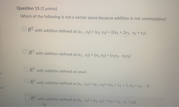 Solved Question 15 (2 points) Which of the following is not | Chegg.com