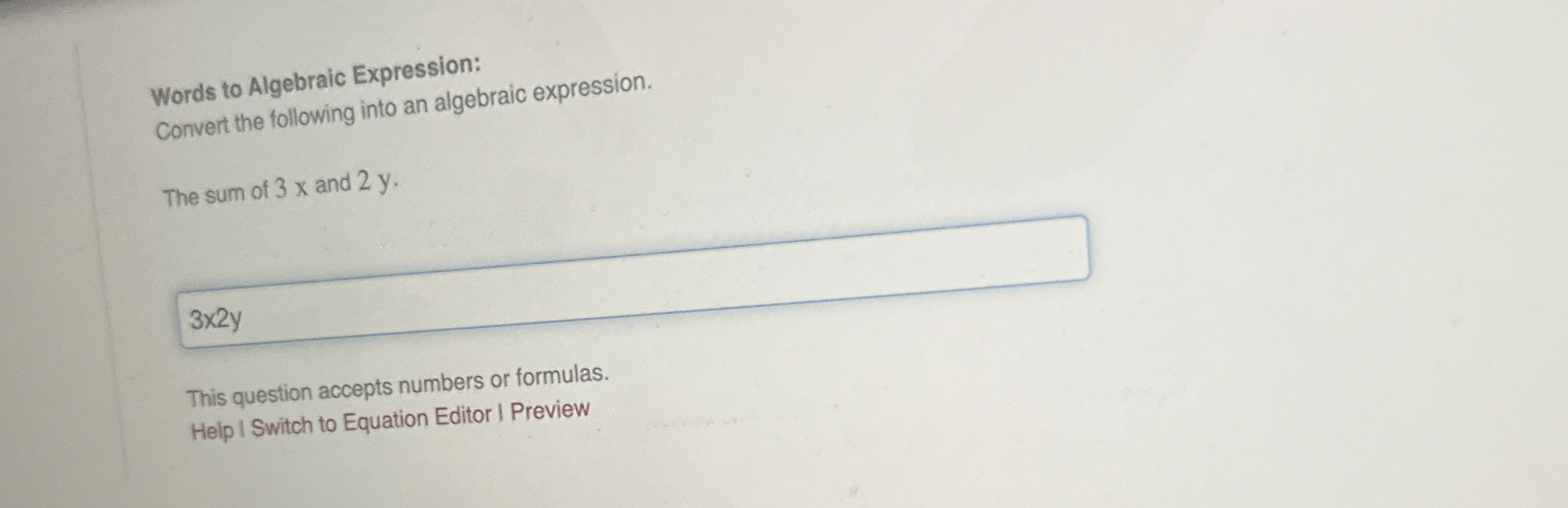 Solved Words to Algebraic Expression:Convert the following | Chegg.com