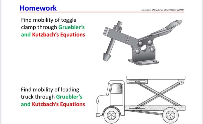 Solved Find mobility of toggle clamp by using a)Gruebler's | Chegg.com