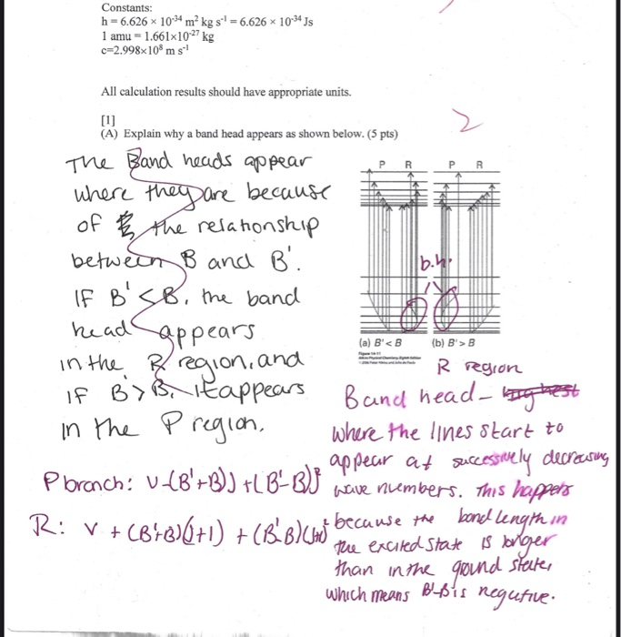 Solved Constants: H = 6.626 X 10-34 M² Kg S T = 6.626 X | Chegg.com