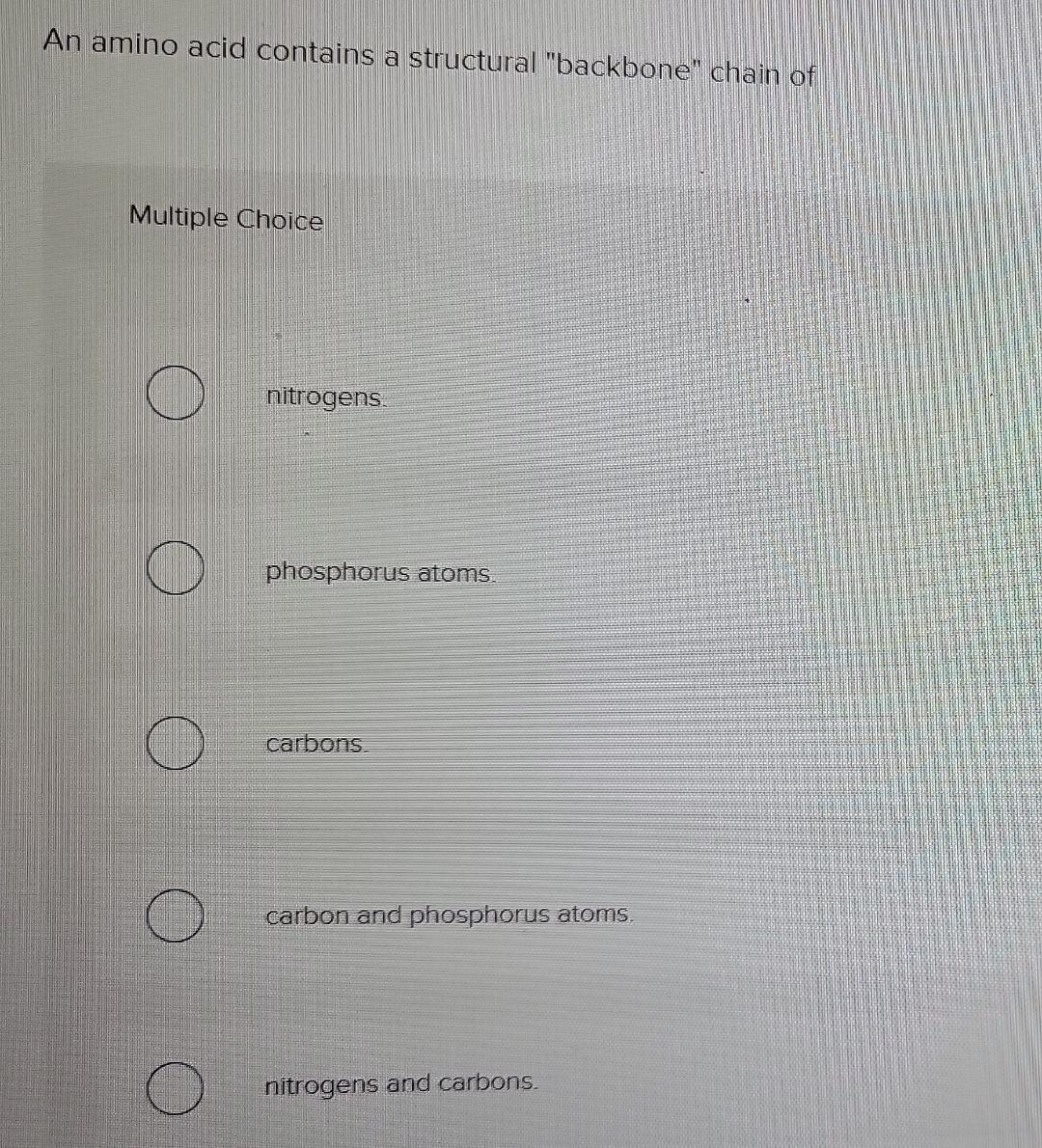 Solved An amino acid contains a structural "backbone" chain