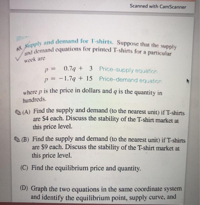 Solved (D) in the same coordinate system and identify the | Chegg.com