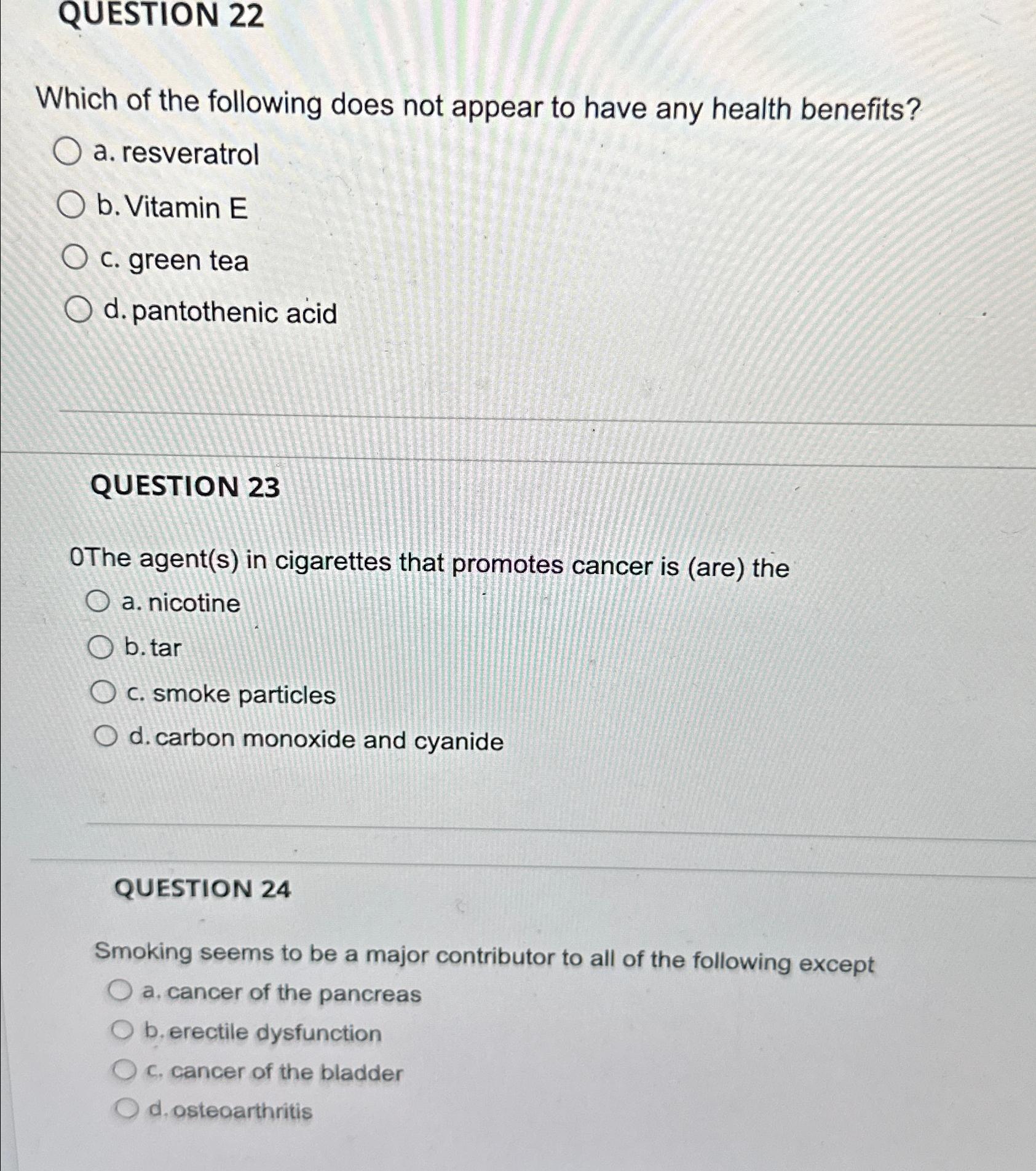 Solved QUESTION 22Which of the following does not appear to