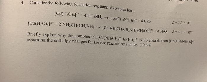 Solved 4 J Consider The Following Formation Reactions Of Chegg Com