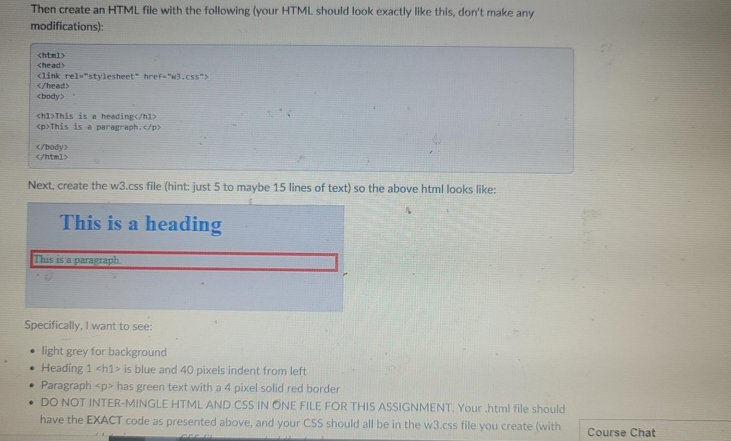 Solved Then create an HTML file with the following (your | Chegg.com