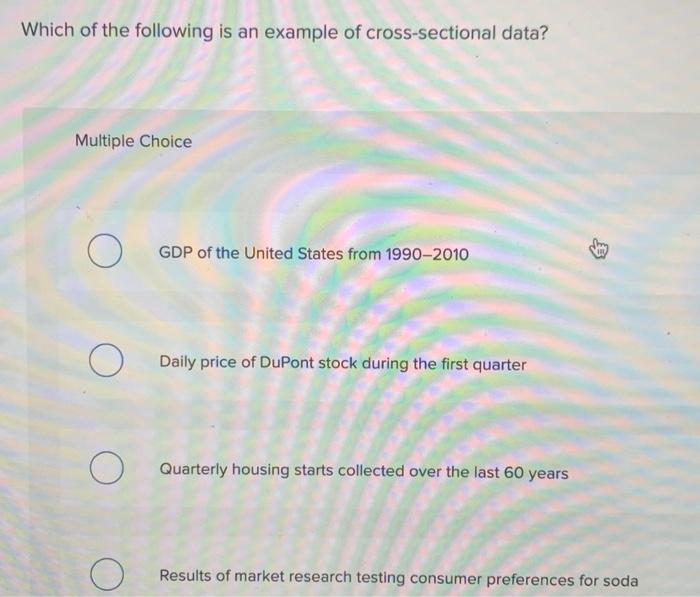 Solved Which of the following is an example of | Chegg.com