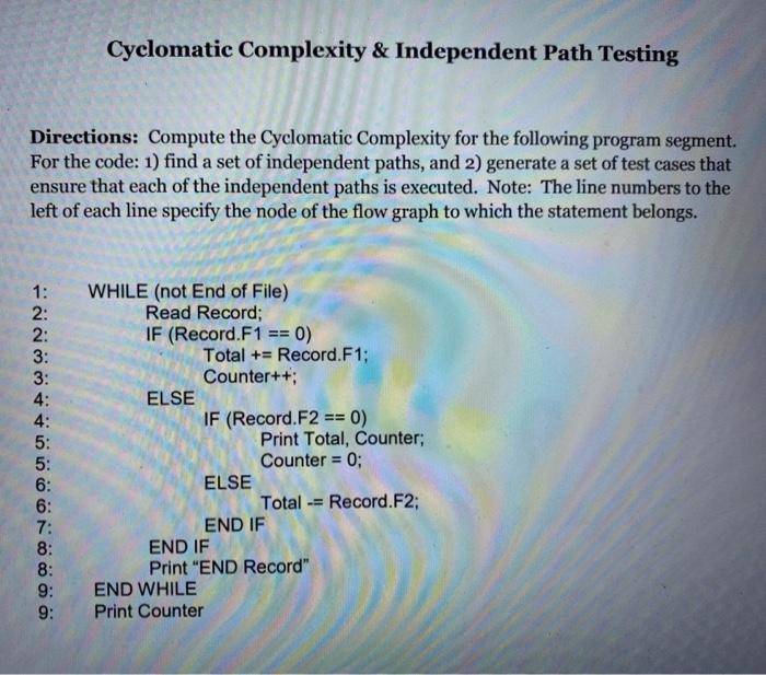 Solved Cyclomatic Complexity And Independent Path Testing 7315