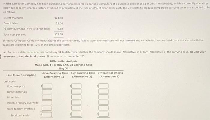 Solved Pizana Computer Company Has Been Purchasing Carrying Chegg Com