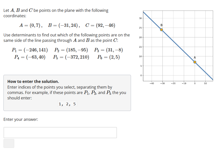 Solved Let A,B ﻿and C ﻿be points on the plane with the | Chegg.com