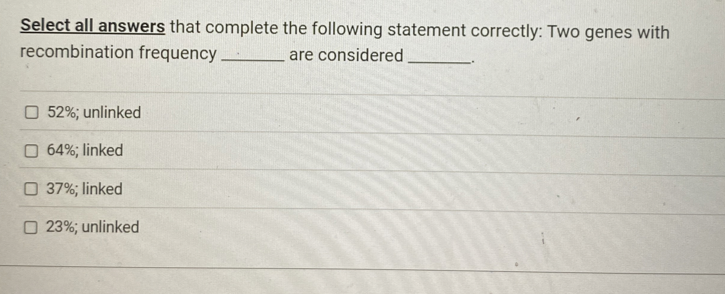 Solved Select all answers that complete the following | Chegg.com