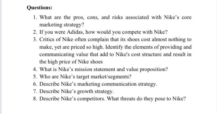 Nike's core shop marketing strategy