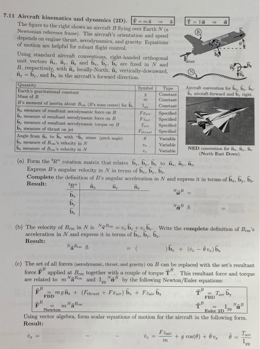 5 ä PC Thrust 9 7.11 Aircraft Kinematics And Dynamics | Chegg.com