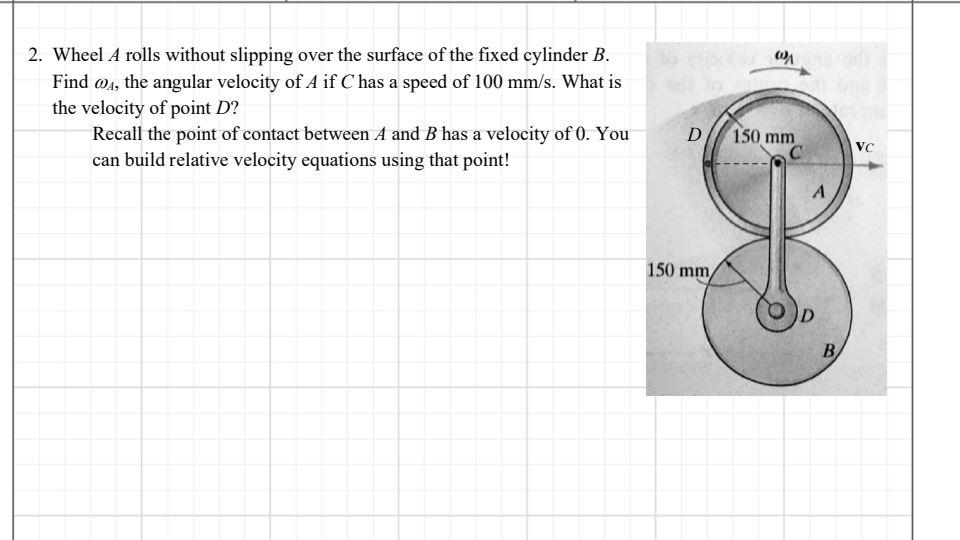 Solved Wheel A rolls without slipping over the surface of | Chegg.com
