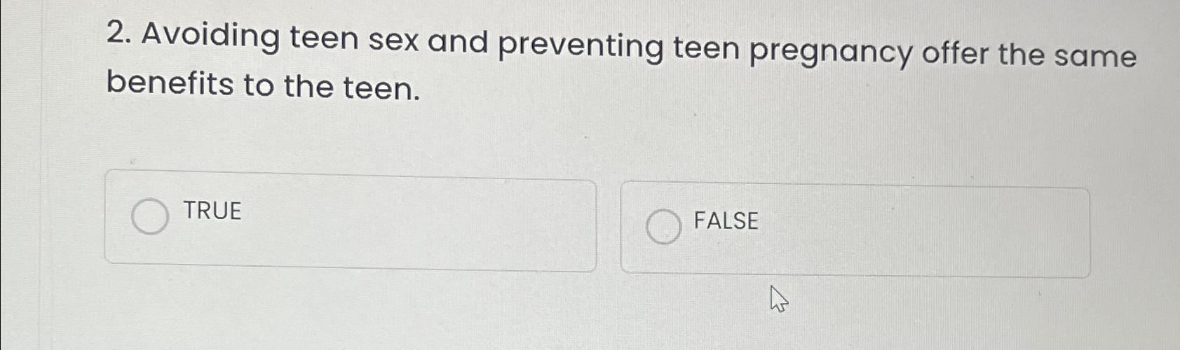 Solved Avoiding teen sex and preventing teen pregnancy offer | Chegg.com