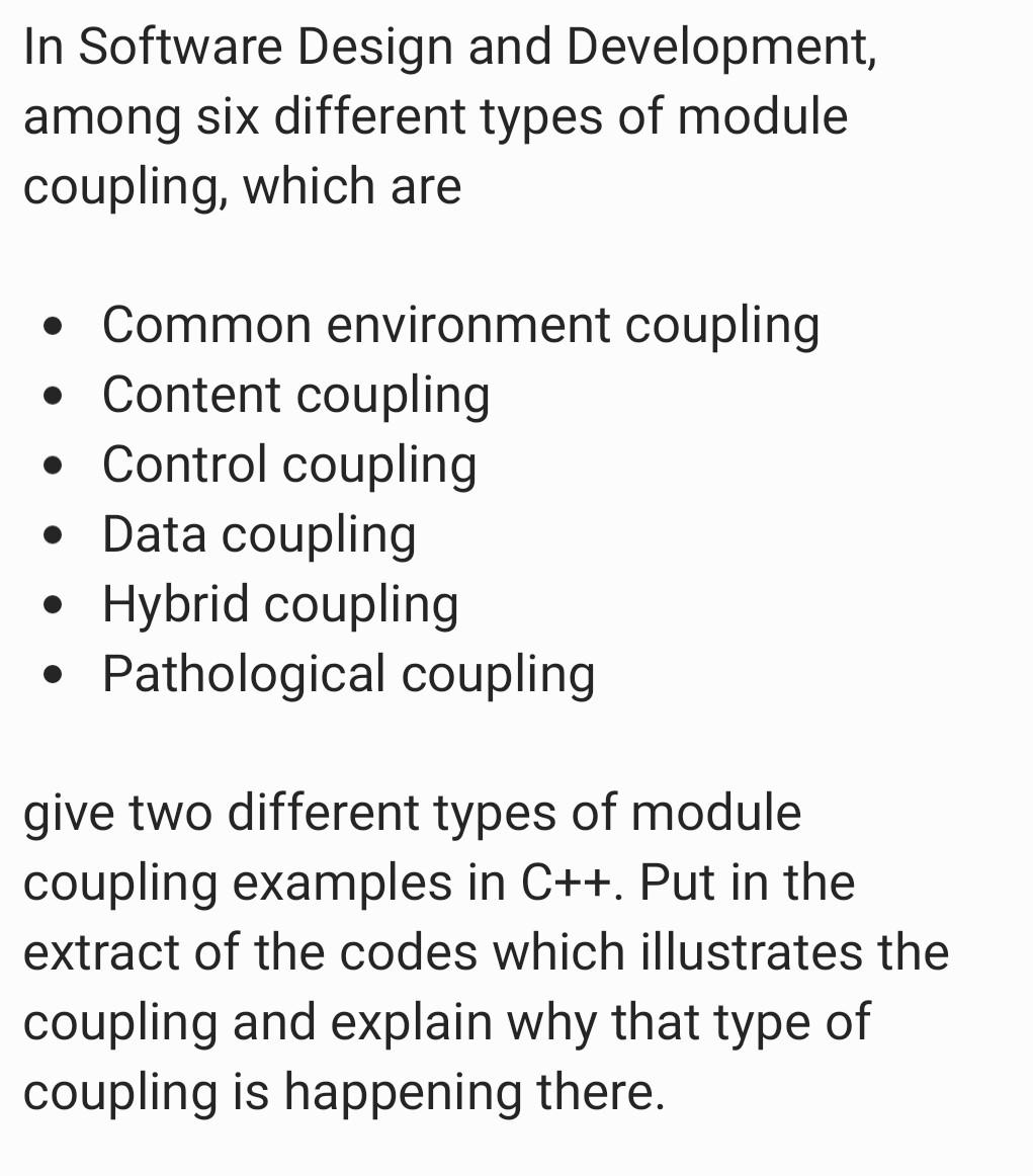 Solved In Software Design and Development, among six