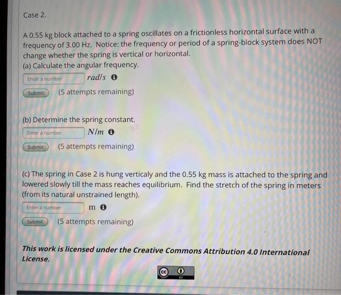 Solved Spring Constant and Simple Harmonic Motion Basics 1 | Chegg.com