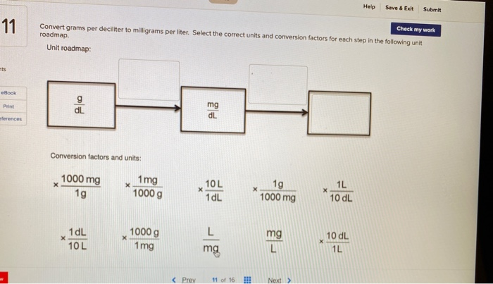 Solved Help Save Exit Submit 11 Check my work Convert Chegg