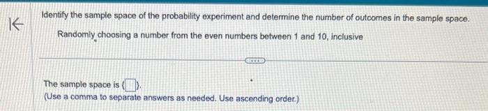 Solved Identify the sample space of the probability | Chegg.com