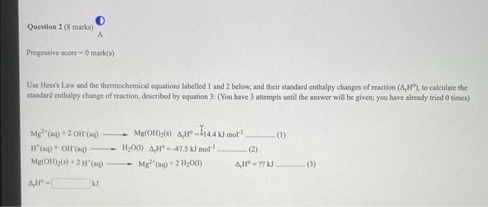 Solved Use Hess's Law and the themochemical equations | Chegg.com