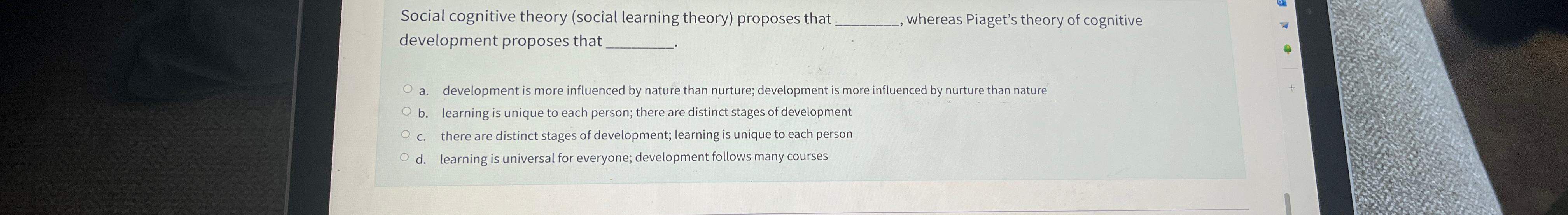 Piaget's theory of cognitive development proposes that hot sale