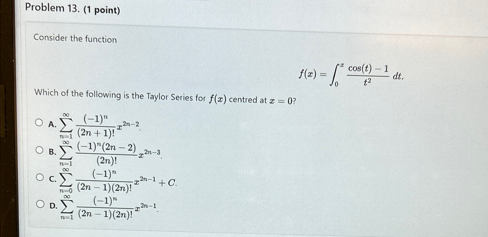 Solved Problem 13 1 ﻿point Consider The