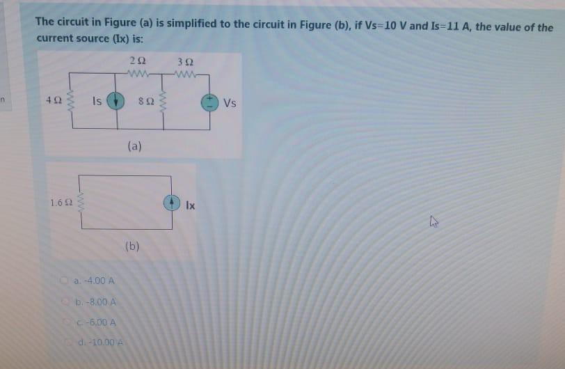 Solved The Circuit In Figure (a) Is Simplified To The | Chegg.com