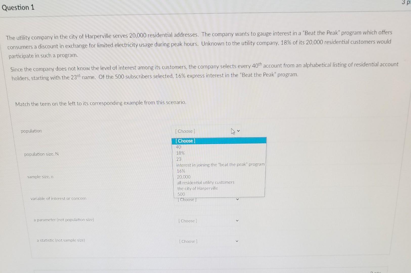 Solved 3 рі Question 1 The utility company in the city of | Chegg.com