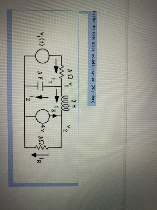 Solved b) Find the state space model for system (20 points) | Chegg.com
