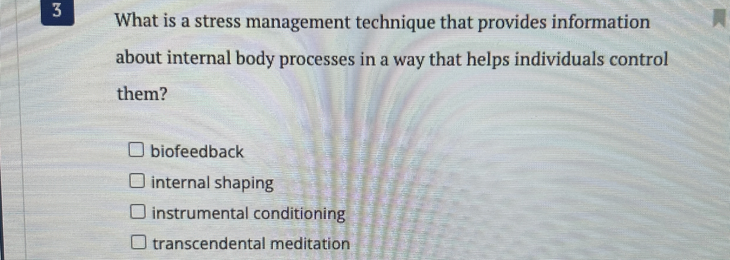 Solved What is a stress management technique that provides | Chegg.com