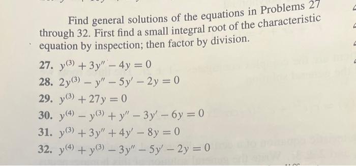 Solved Find general solutions of the equations in Problems | Chegg.com