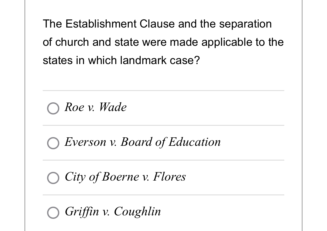 Establishment clause cases best sale