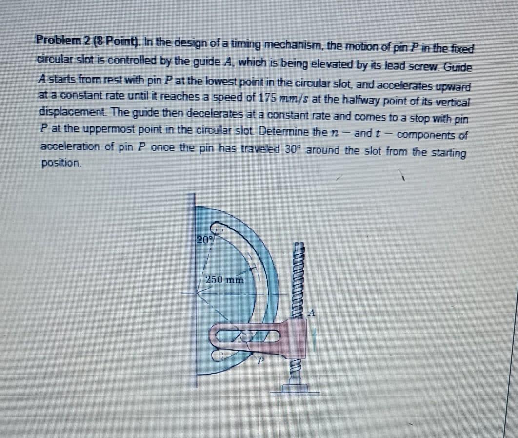Solved Problem 2 (8 Point. In the design of a timing | Chegg.com