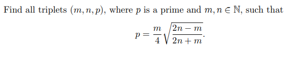 Solved Find all triplets (m,n,p), ﻿where p ﻿is a prime and | Chegg.com