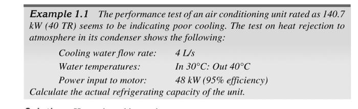 Solved Example 1.1 The performance test of an air | Chegg.com