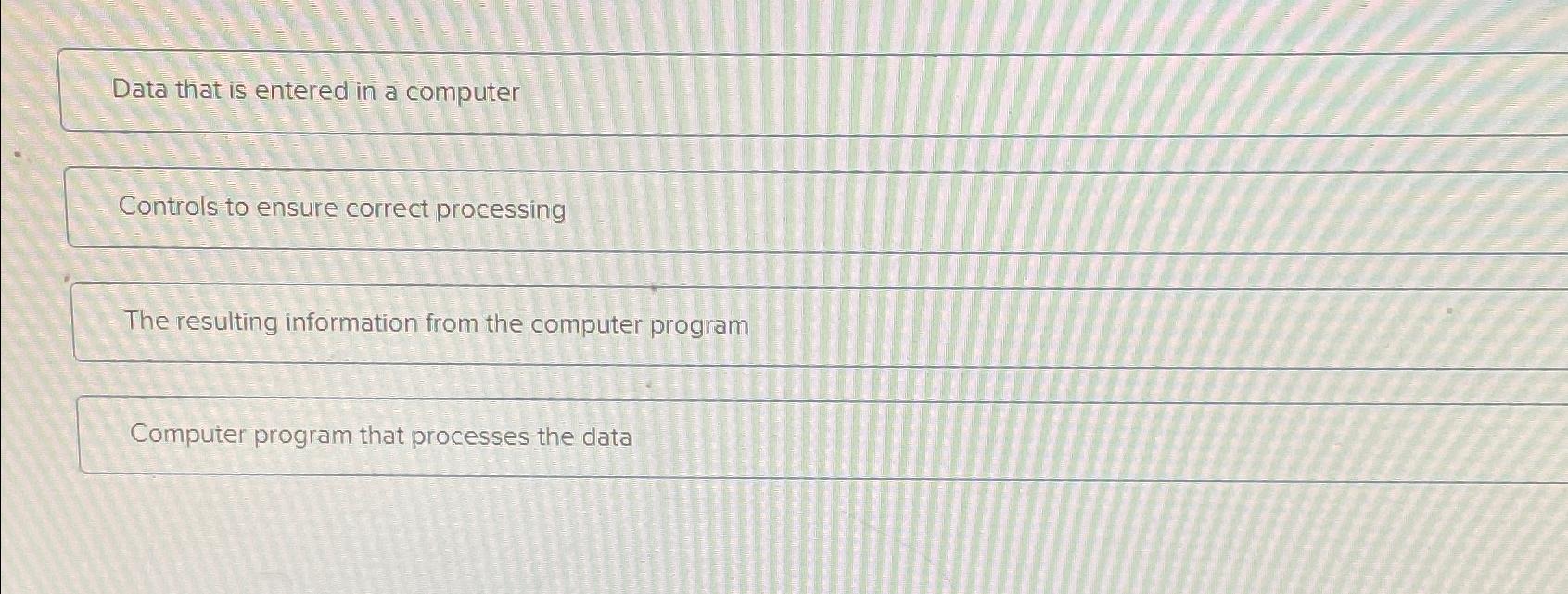 Solved Data that is entered in a computerControls to ensure | Chegg.com