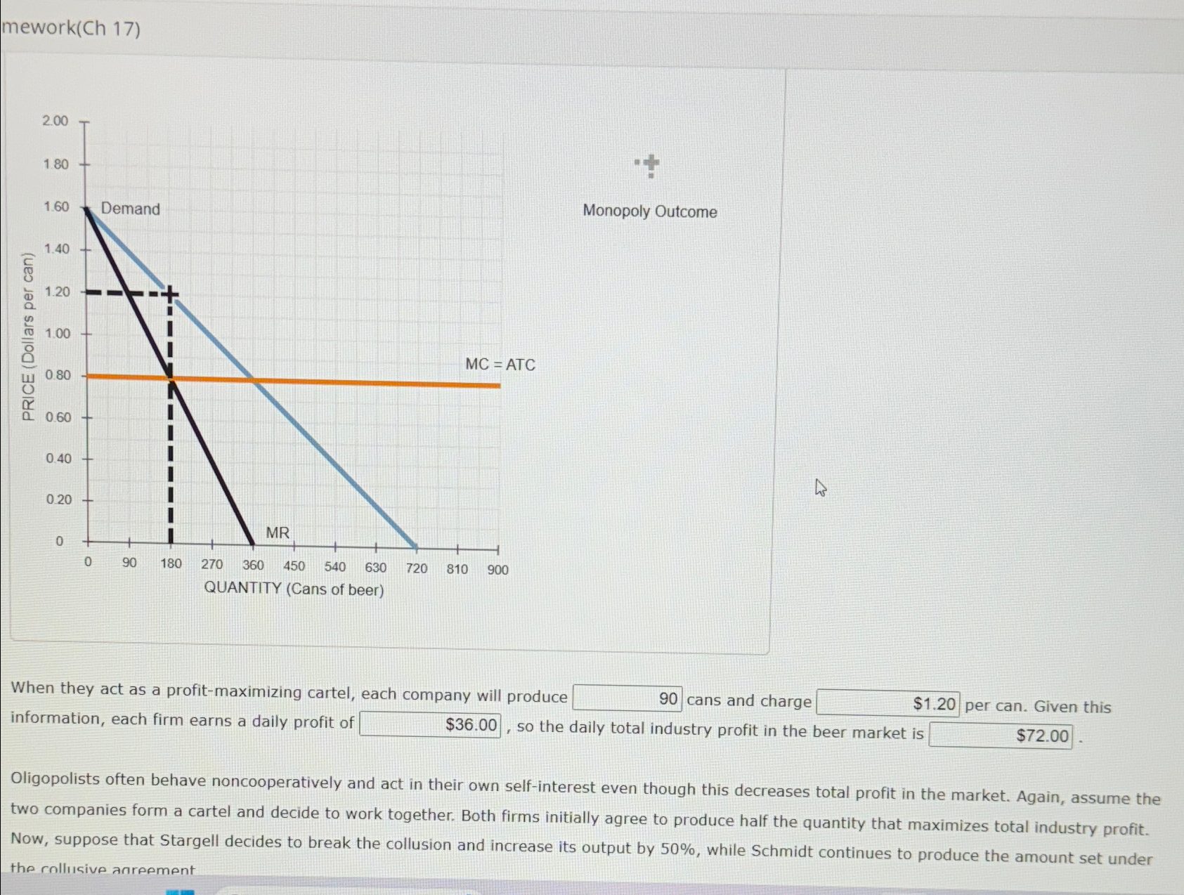 Solved mework(Ch 17)Monopoly OutcomeWhen they act as a | Chegg.com