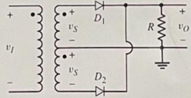 Solved The full qave rectifier circuit in the figure is to | Chegg.com