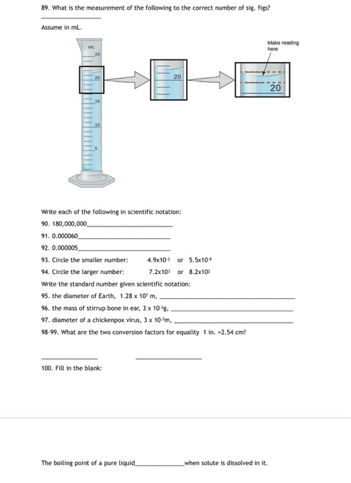 Solved 89. What is the measurement of the following to the | Chegg.com