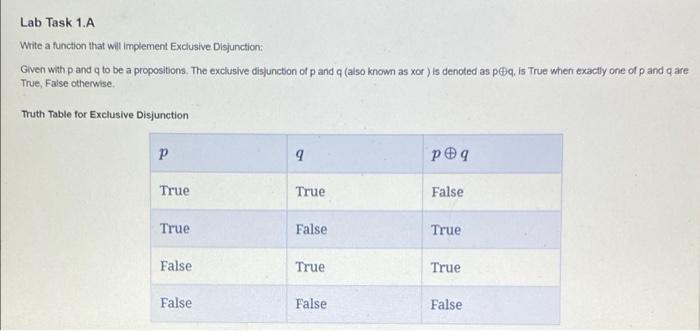 Solved a Lab Task 1.A Write a function that will implement | Chegg.com
