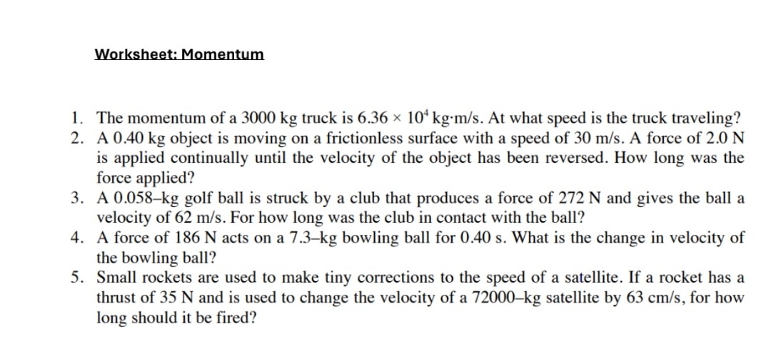 Solved physicsgrade 10 ﻿step by step answer plzWorksheet: | Chegg.com