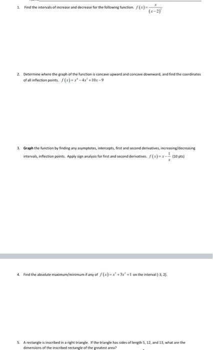 Solved Find the intervals of increase and decrease for the | Chegg.com